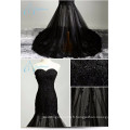 Appliques en dentelle Tulle Beading Black Evening Dress